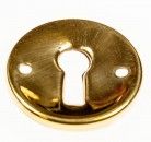 Schlüsselschild Eisen vermessingt 1497, rund, 30 mm Durchmesser 