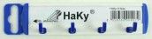 Haky Schlüsselleiste mit 4 Haken, blau selbstklebend oder zum schrauben 
