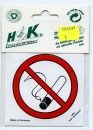 Aufkleber 85 mm Durchmesser Rauchen verboten 