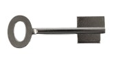 Stahl Doppelbartschlüsselrohling Halm 5 mm, mit Bohrung 3,8 mm, vernickelt 