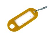 Schlüsselanhänger mit Loch und S-Haken Kunstoff, 54x22 mm, Farbe gelb 