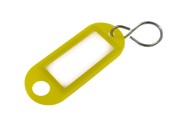 Schlüsselanhänger mit Loch und S-Haken Kunstoff, 54x22 mm, Farbe neongelb 