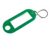 Schlüsselanhänger mit Loch und S-Haken Kunstoff, 54x22 mm, Farbe neongrün 
