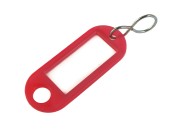 Schlüsselanhänger mit Loch und S-Haken Kunstoff, 54x22 mm, Farbe neonrot 