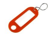 Schlüsselanhänger mit Loch und S-Haken Kunstoff, 54x22 mm, Farbe orange 