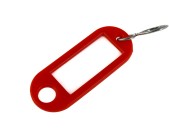 Schlüsselanhänger mit Loch und S-Haken Kunstoff, 54x22 mm, Farbe rot 
