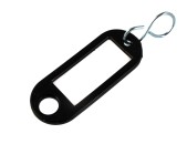 Schlüsselanhänger mit Loch und S-Haken Kunstoff, 54x22 mm, Farbe schwarz 