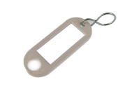 Schlüsselanhänger mit Loch und S-Haken Kunstoff, 54x22 mm, Farbe weiss 