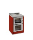 Wamsler Holzherd K 60 2020, 5,5 kw, rot, RA hinten rechts/links und 