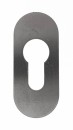 Edelstahl Kleberosette 70 mm hoch, 30 mm breit, 2,5 mm dick, PZ gelocht 