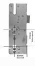 KFV Ersatz Hauptschloss HS8072, 72 mm Entfernung, 55 mm Dorn, 8 mm Nuss, 