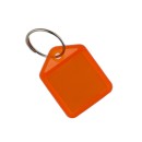 Schlüsselanhänger "der kleine" orange, 27x38 mm, mit Ring und Papiereinlage 