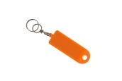 Schlüsselanhänger mit Ring und Wirbel 60 x 22 mm, aufklappbar, orange 