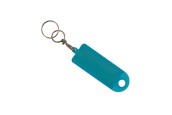 Schlüsselanhänger mit Ring und Wirbel 60 x 22 mm, aufklappbar, hellblau 