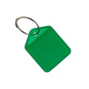 Schlüsselanhänger "der kleine" grün, 27x38 mm, mit Ring und Papiereinlage 
