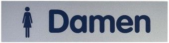 Türschild 1,00 mm Kunstoff selbstklebend Damen, 160 mm breit, 40 mm hoch 