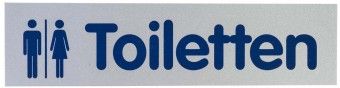 Türschild 1,00 mm Kunstoff selbstklebend Toiletten, 160 mm breit, 40 mm hoch 