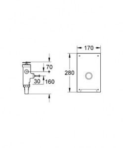 GROHE UP WC Drückspüler DN 20 42900000, mit Drückerplatte edelstahl 