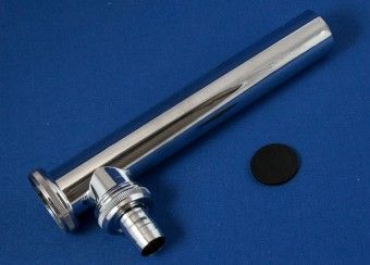 ASW Verstellrohr 102591 Messing verchr. 1 1/4" (32mm)x 200 mm mit Abgang 90° mit 