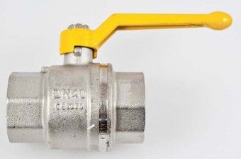 WESA Kugel Durchgangsventil 860-08, PN 1 DN 40, 1 1/2", mit gelbem Griff 