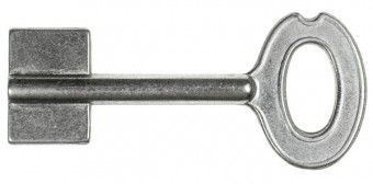 Melsmetall Doppelbartschlüsselrohling mit Bohrung 