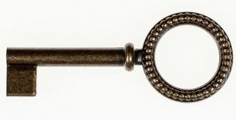 Möbelschlüssel aus massivem Messing Oberfläche brüniert 
