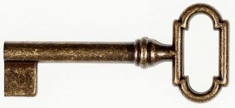 Möbelschlüssel aus massivem Messing Oberfläche brüniert 