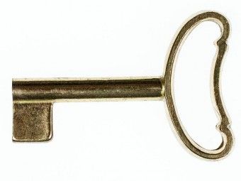 Möbelschlüssel aus massivem Messing Oberfläche Messing poliert 