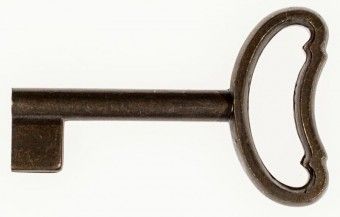 Möbelschlüssel aus massivem Eisen Oberfläche brüniert gefärbt 