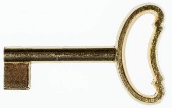 Möbelschlüssel aus massivem Messing Oberfläche Messing poliert 