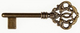 Möbelschlüssel aus massivem Messing Oberfläche brüniert 