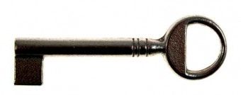 Möbelschlüssel mit geradem Bart 9 x 9,5 mm, Nutzlänge 48 mm, mit Bohrung 4,2 mm 
