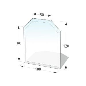 Glasbodenplatte 21.02.889.2 100x120 cm Stärke 8 mm, Sechseck 