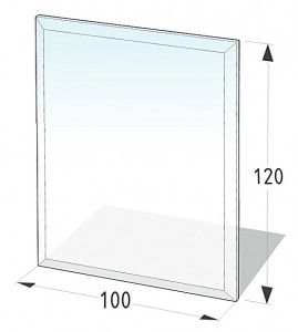 Glasbodenplatte 21.02.895.2 120x100 cm Stärke 8 mm, Rechteck 
