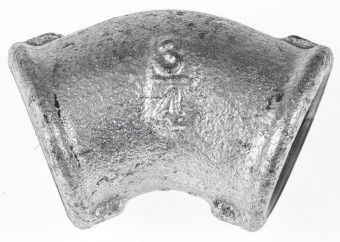 Temperguss verz. Winkel # 120, 3/4' 45°, beidseitig Innengewinde 