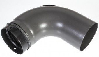 Abgasrohr für Pelletofen, Bogen 100 mm, 90°, mit Reinigungsöffnung, grau 