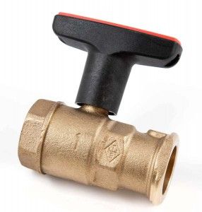HEIMEIER Pumpen-Kugelhahn Globo P 1"MUx1"FL, Rotguss, 0620-04.000 