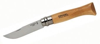 OPINEL Messer Gr. 6 mit Klingensperre Heftlänge 9,5cm,rostfrei Heft Olivenholz 