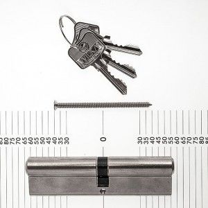 WILKA Profilzylinder 55/60 matt vern. 1463.005121, mit 3 Schlüsseln 