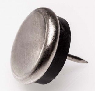 Metall Möbelgleiter 25 mm Durchmesser mit Nagel und Gummieinlage 