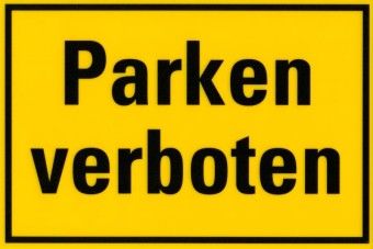 Kunstoffschild 300 mm breit, 200 mm hoch Parken verboten 
