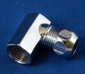 verchr. Eck Winkel Quetschverschraubung 3/8"x10 mm x 3/8" Innengewinde 