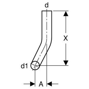 Geberit Spülrohrbogen 118.127.11.1 90 Grad, 16 cm links gekröpft, weiss 