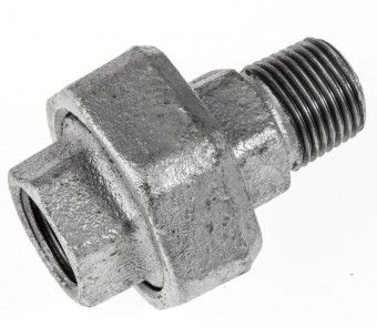 Temperguss verz. Verschraubung # 331, 1/2', Innen/Aussengewinde 