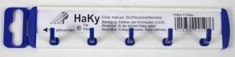 Haky Schlüsselleiste mit 5 Haken, blau selbstklebend oder zum schrauben 