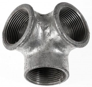 Temperguss verz. Winkelverteiler # 221, 1', 90°, 3 x Innengewinde 