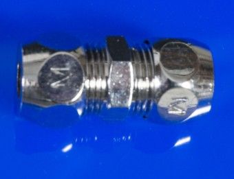 verchromte gerade Doppelverschraubung 1/2" x 16 mm mit 2 Quetschen 