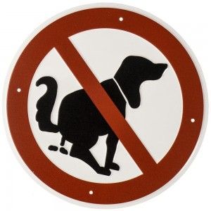 ALU geprägtes Verbotszeichen, 200 mm Durchmesser, Symbol: Hier kein Hundeklo 