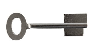 Stahl Doppelbartschlüsselrohling Halm 5 mm, mit Bohrung 3,8 mm, vernickelt 