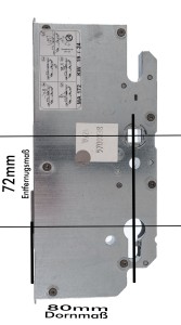 KFV Reparatur Hauptschloss Set RB1000SL 72 mm Entfernung, 80 mm Dorn, 10 mm Nuss 